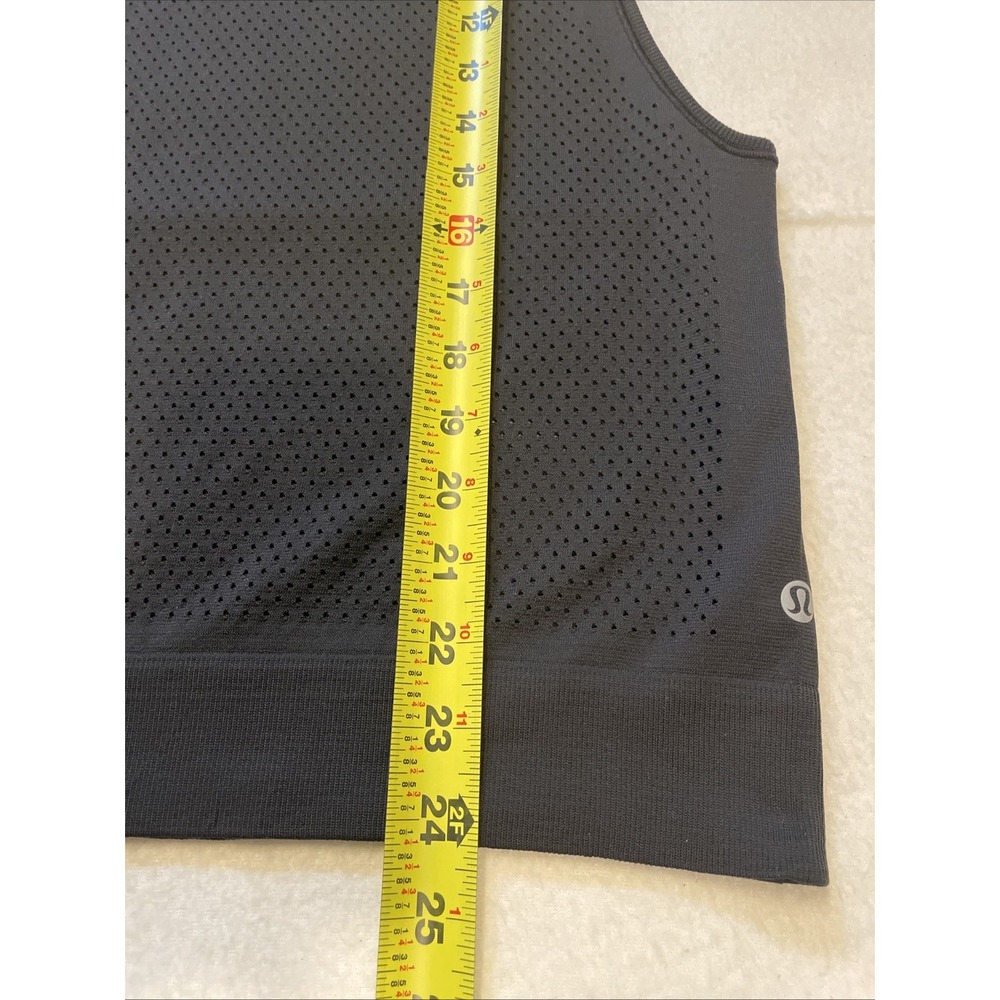 Lululemon Breeze By Muscle Tank Black Sleeveless Mesh Top Women's Size 4 - Picture 6 of 7